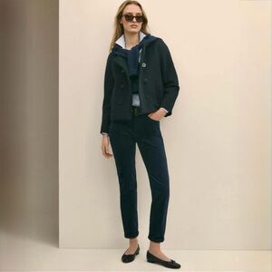 Brooks Brothers Navy Corduroy Straight Leg Pants US 4 Mid Rise Office